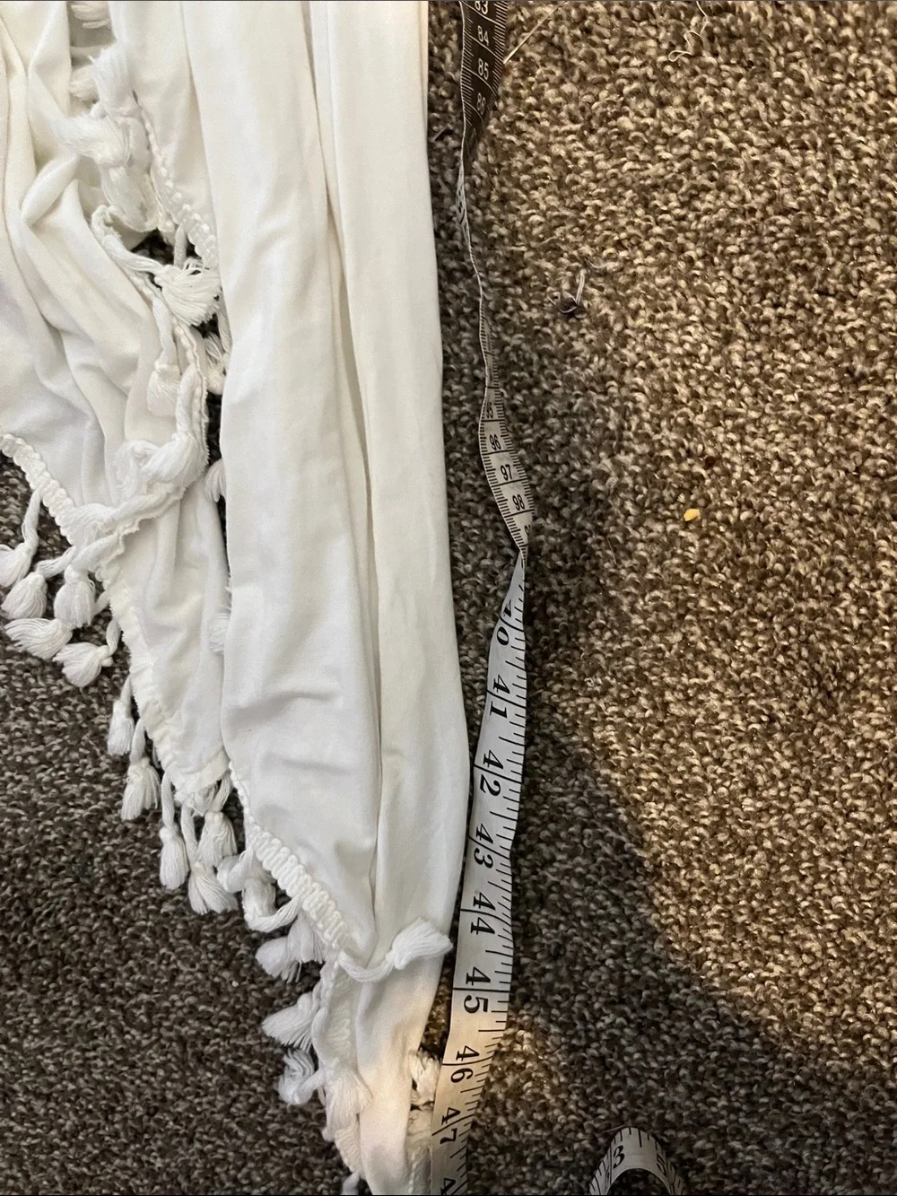 POL Waterfall Asymmetrical  Cream Long Tassel Trim Duster Boho SZ Small